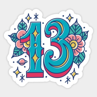 Lucky thirteen Sticker